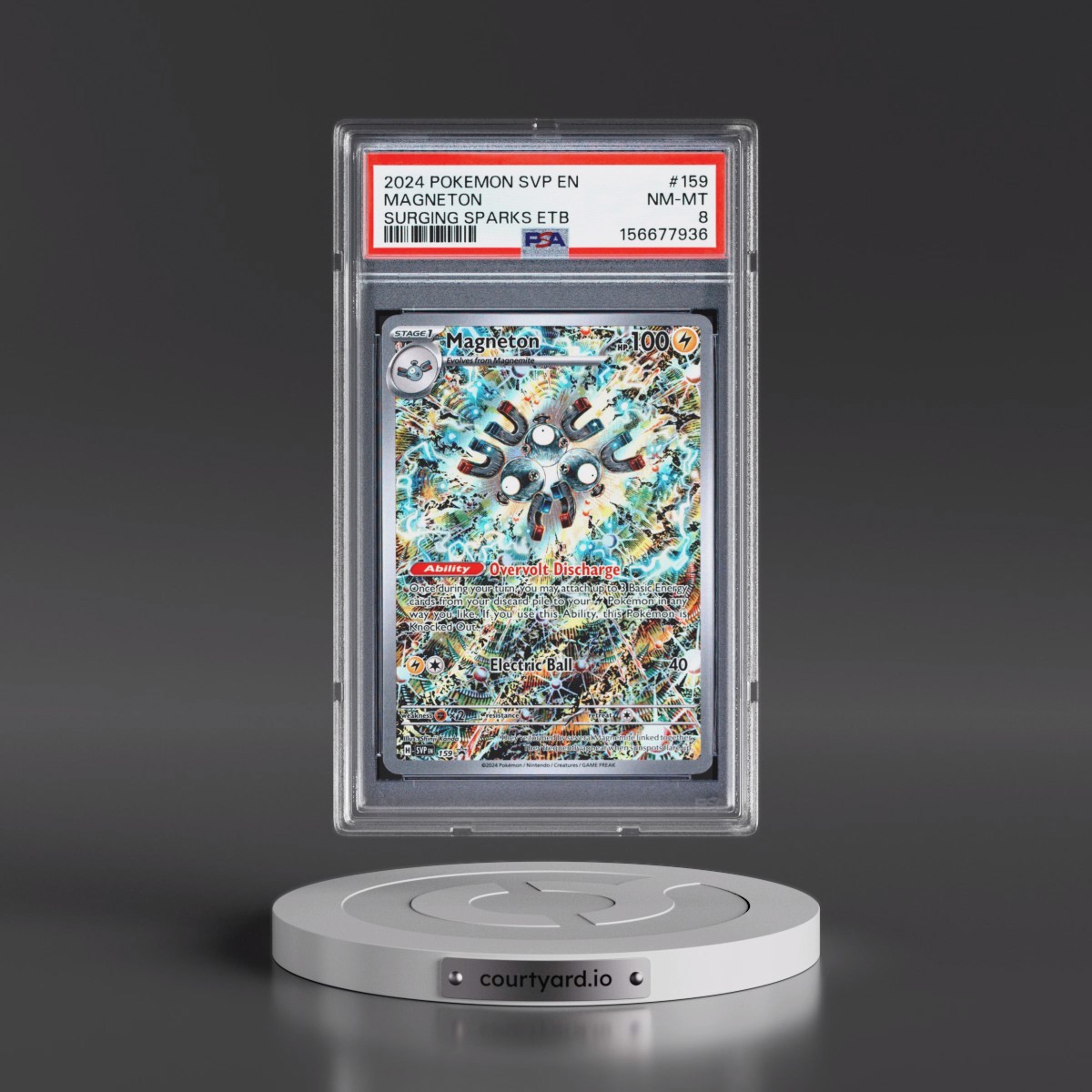 2024 Pokémon Svp EN-SV Black Star Promo #159 Magneton - Surging Sparks Elite Trainer Box (PSA 8 NM-MT)