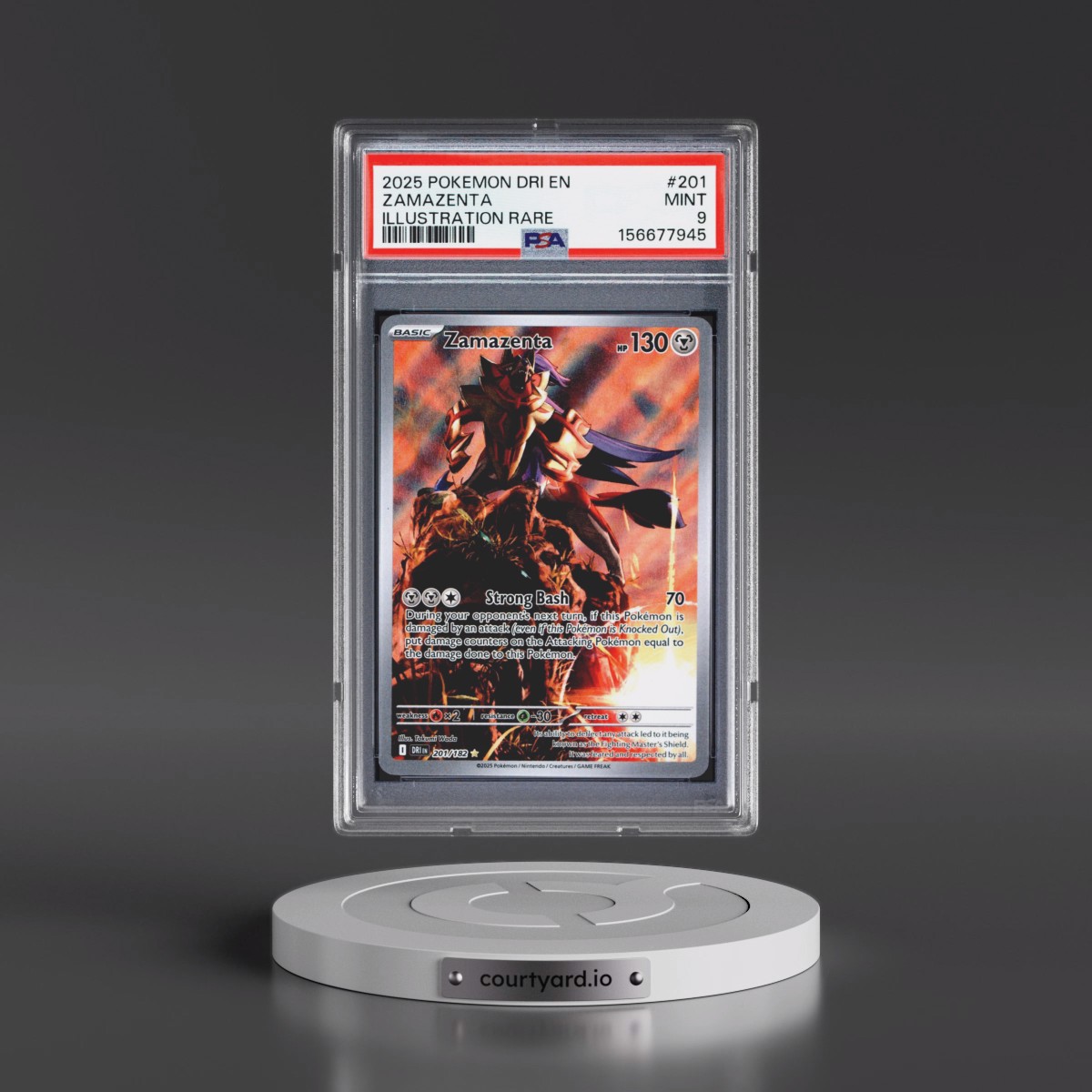 2025 Pokémon Dri EN-Destined Rivals #201 Zamazenta - Illustration Rare (PSA 9 MINT)