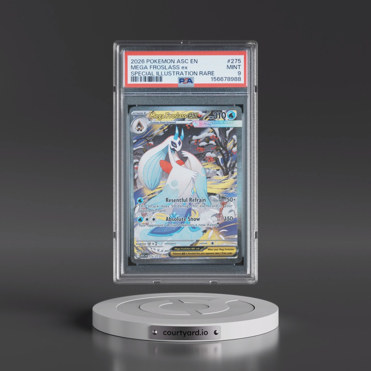 2026 Pokémon Asc EN-Ascended Heroes #275 Mega Froslass EX - Holo Special Illustration Rare (PSA 9 MINT)