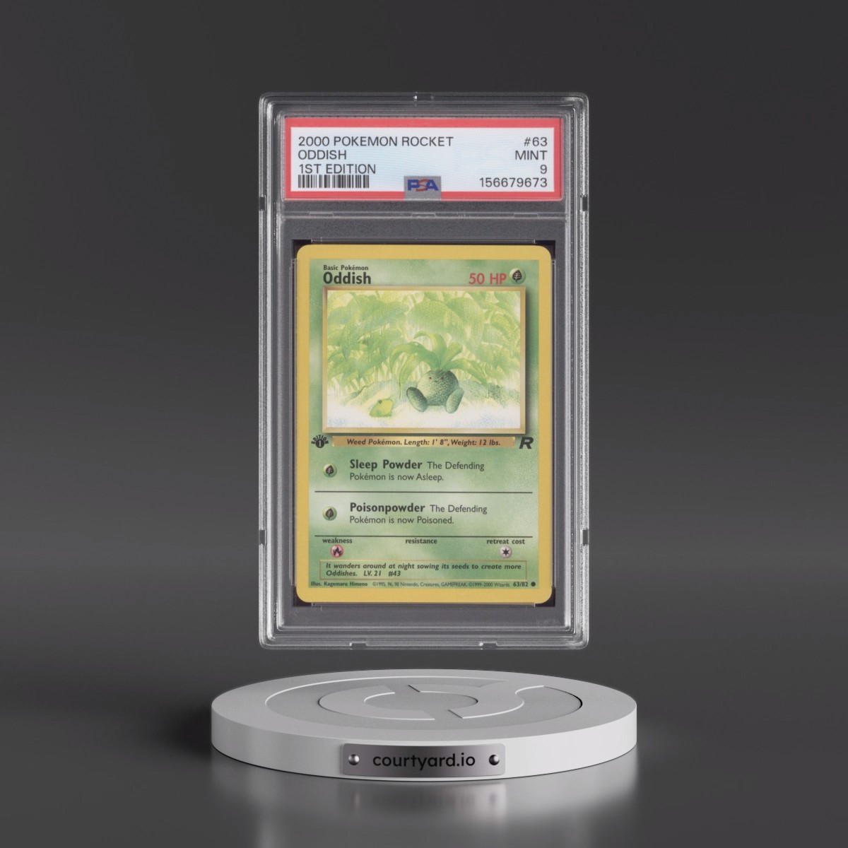2000 Pokémon Rocket #63 Oddish - 1st Edition (PSA 9 MINT)