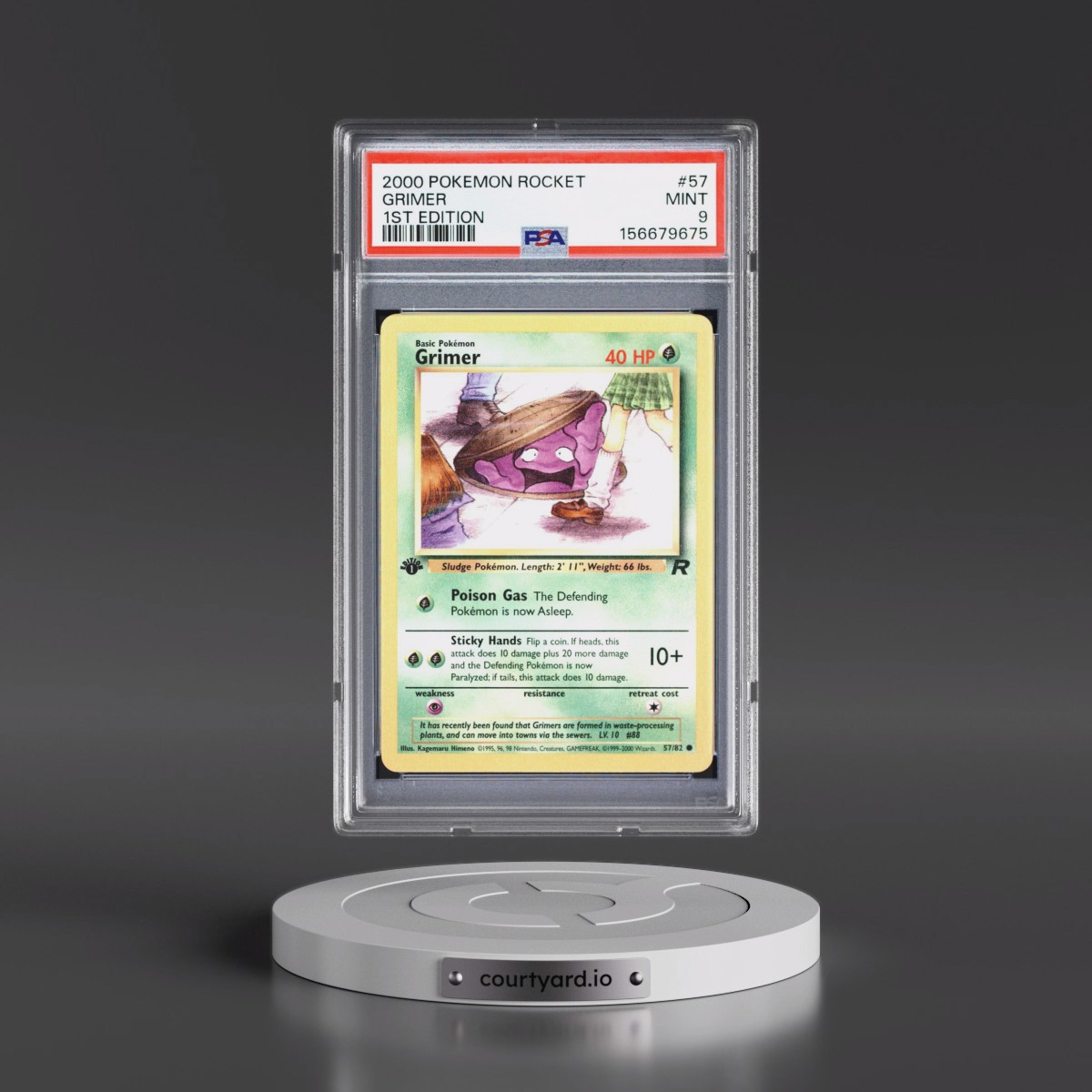 2000 Pokémon Rocket #57 Grimer - 1st Edition (PSA 9 MINT)