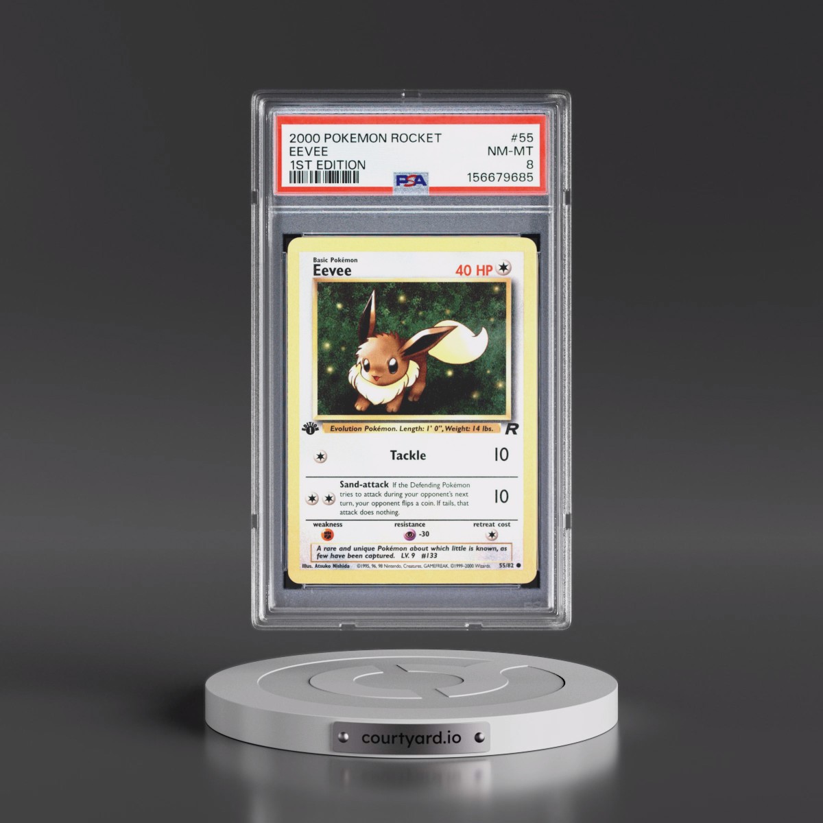 2000 Pokémon Rocket #55 Eevee - 1st Edition (PSA 8 NM-MT)