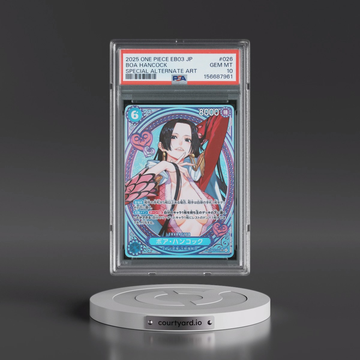 2025 One Piece Japanese EB03-Extra Booster -One Piece Heroines Edition #026 Boa Hancock - Special Alternate Art (PSA 10 GEM MINT)