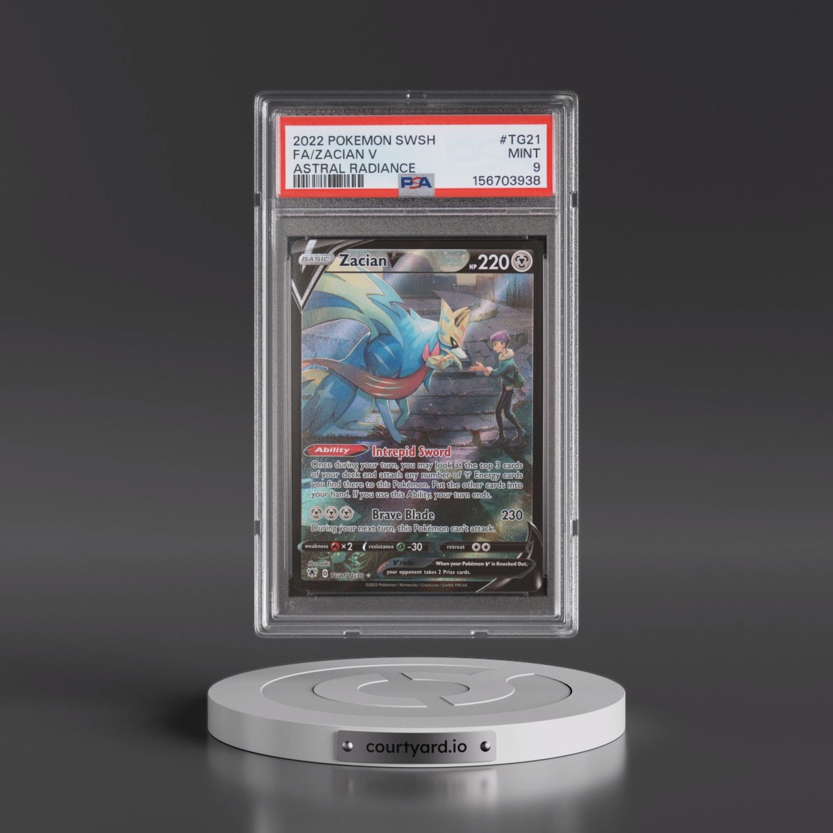 2022 Pokémon Sword & Shield Astral Radiance #TG21 Zacian V - Holo Full Art (PSA 9 MINT)
