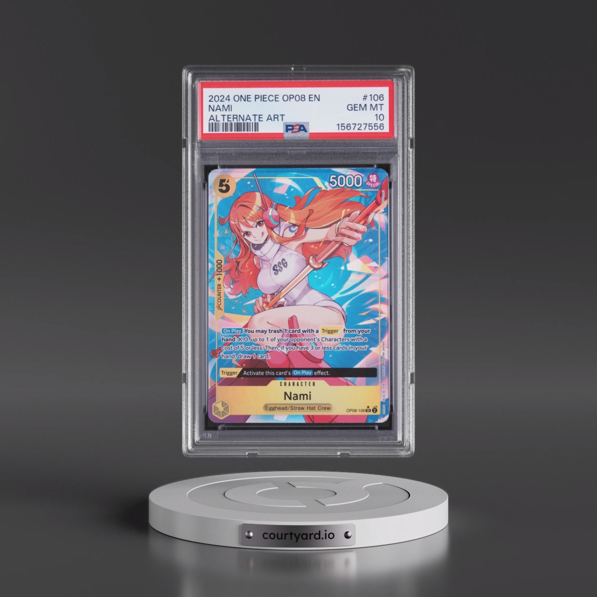 2024 One Piece OP08-Two Legends #106 Nami - Alternate Art (PSA 10 GEM MINT)