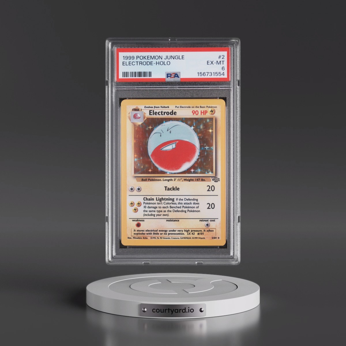 1999 Pokémon Jungle #2 Electrode - Holo (PSA 6 EX-MT)