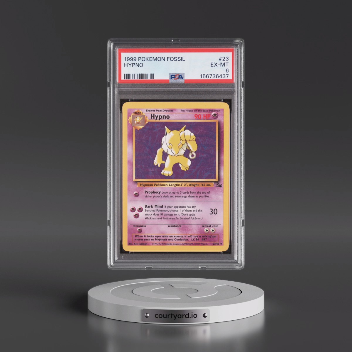 1999 Pokémon Fossil #23 Hypno (PSA 6 EX-MT)