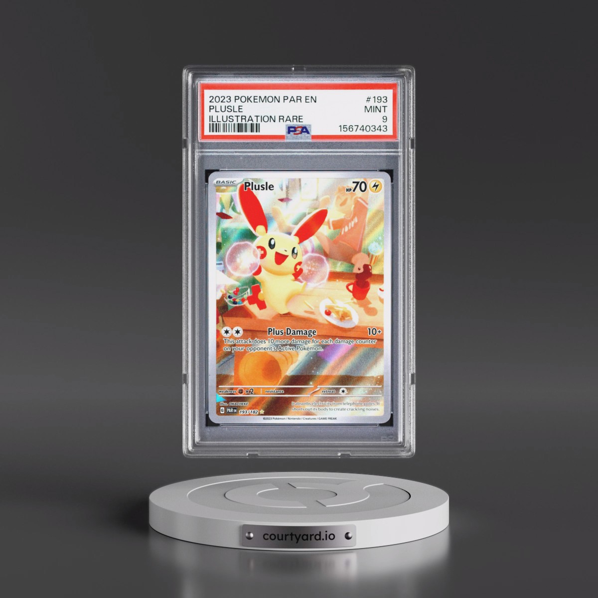 2023 Pokémon Par EN-Paradox Rift #193 Plusle - Illustration Rare (PSA 9 MINT)