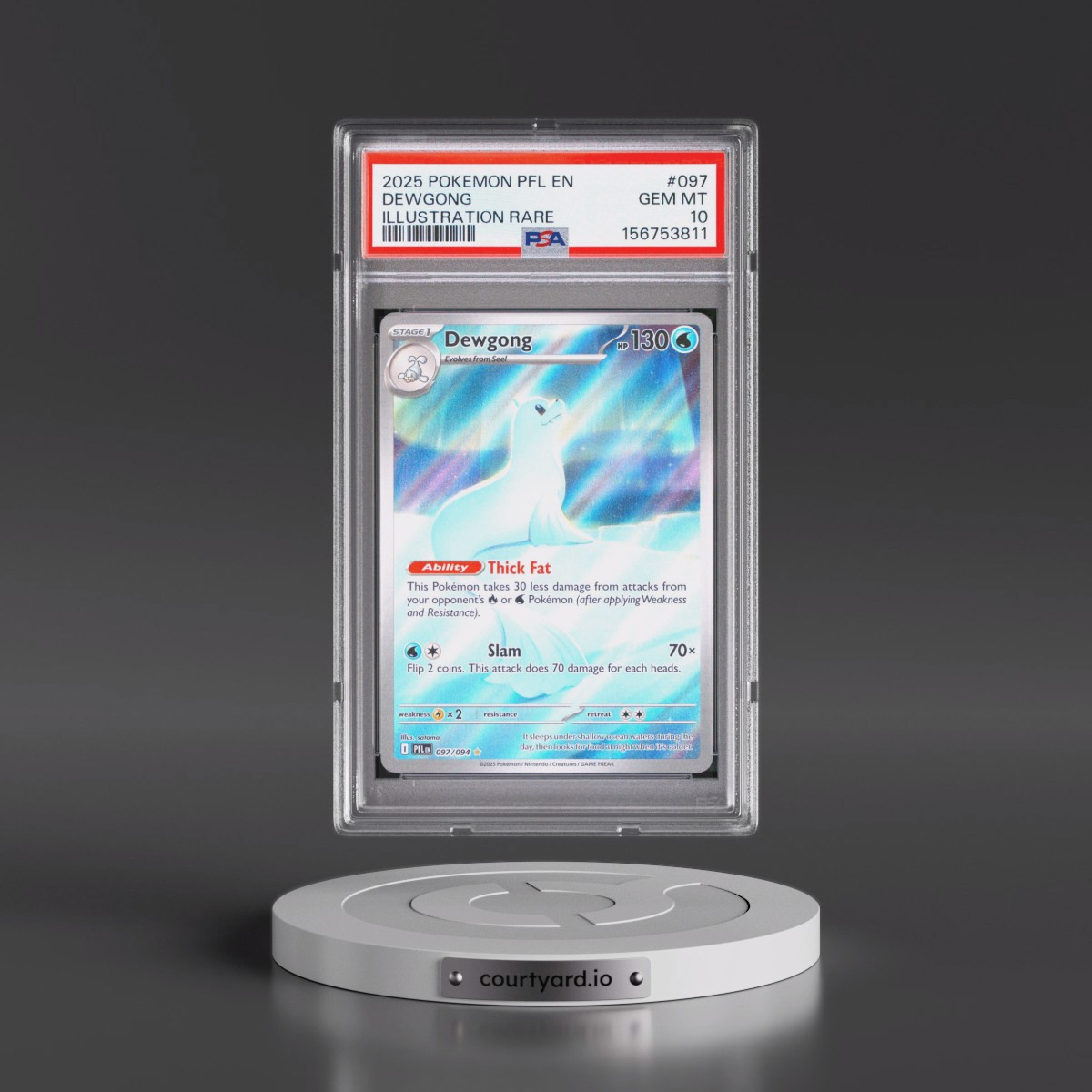 2025 Pokémon Pfl EN-Phantasmal Flames #097 Dewgong - Illustration Rare (PSA 10 GEM MINT)