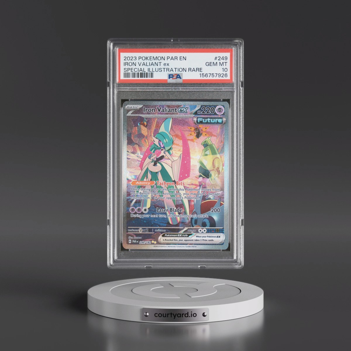 2023 Pokémon Par EN-Paradox Rift #249 Iron Valiant EX - Holo Special Illustration Rare (PSA 10 GEM MINT)