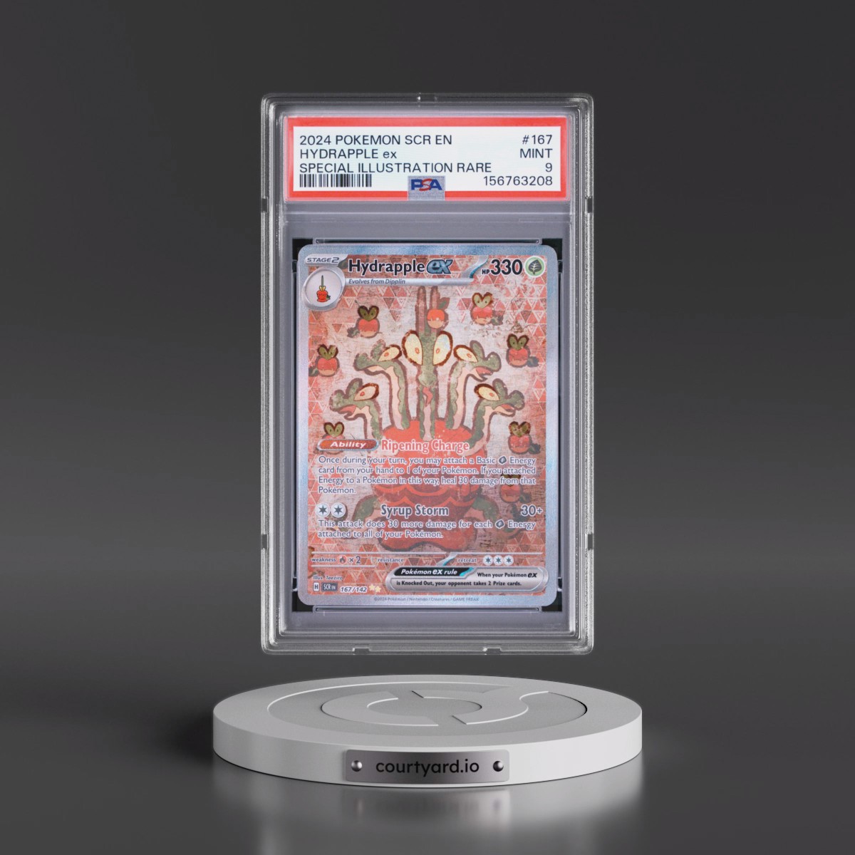 2024 Pokémon Scr EN-Stellar Crown #167 Hydrapple EX - Holo Special Illustration Rare (PSA 9 MINT)