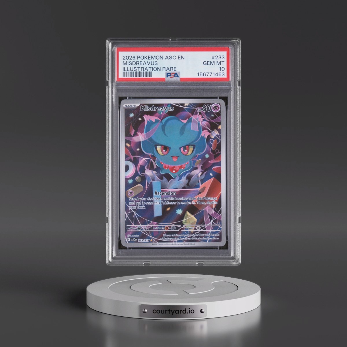 2026 Pokémon Asc EN-Ascended Heroes #233 Misdreavus - Illustration Rare (PSA 10 GEM MINT)