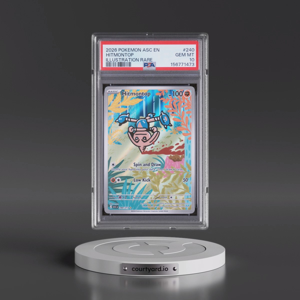 2026 Pokémon Asc EN-Ascended Heroes #240 Hitmontop - Illustration Rare (PSA 10 GEM MINT)