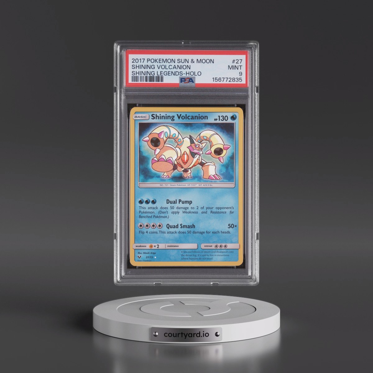 2017 Pokémon Sun & Moon Shining Legends #27 Shining Volcanion - Holo Holo (PSA 9 MINT)