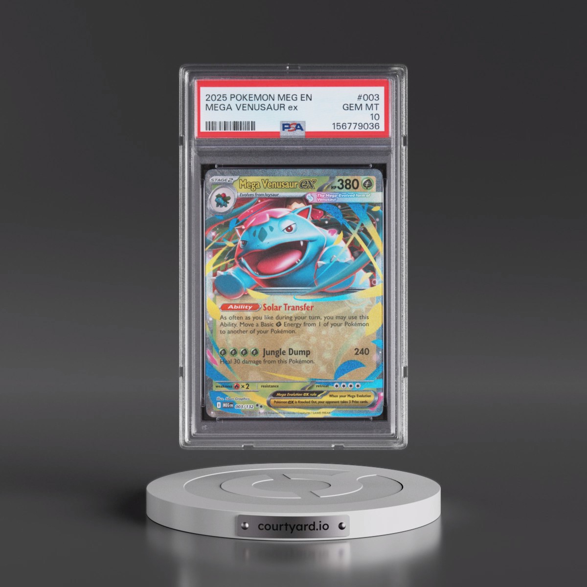 2025 Pokémon Meg EN-Mega Evolution #003 Mega Venusaur EX - Holo (PSA 10 GEM MINT)