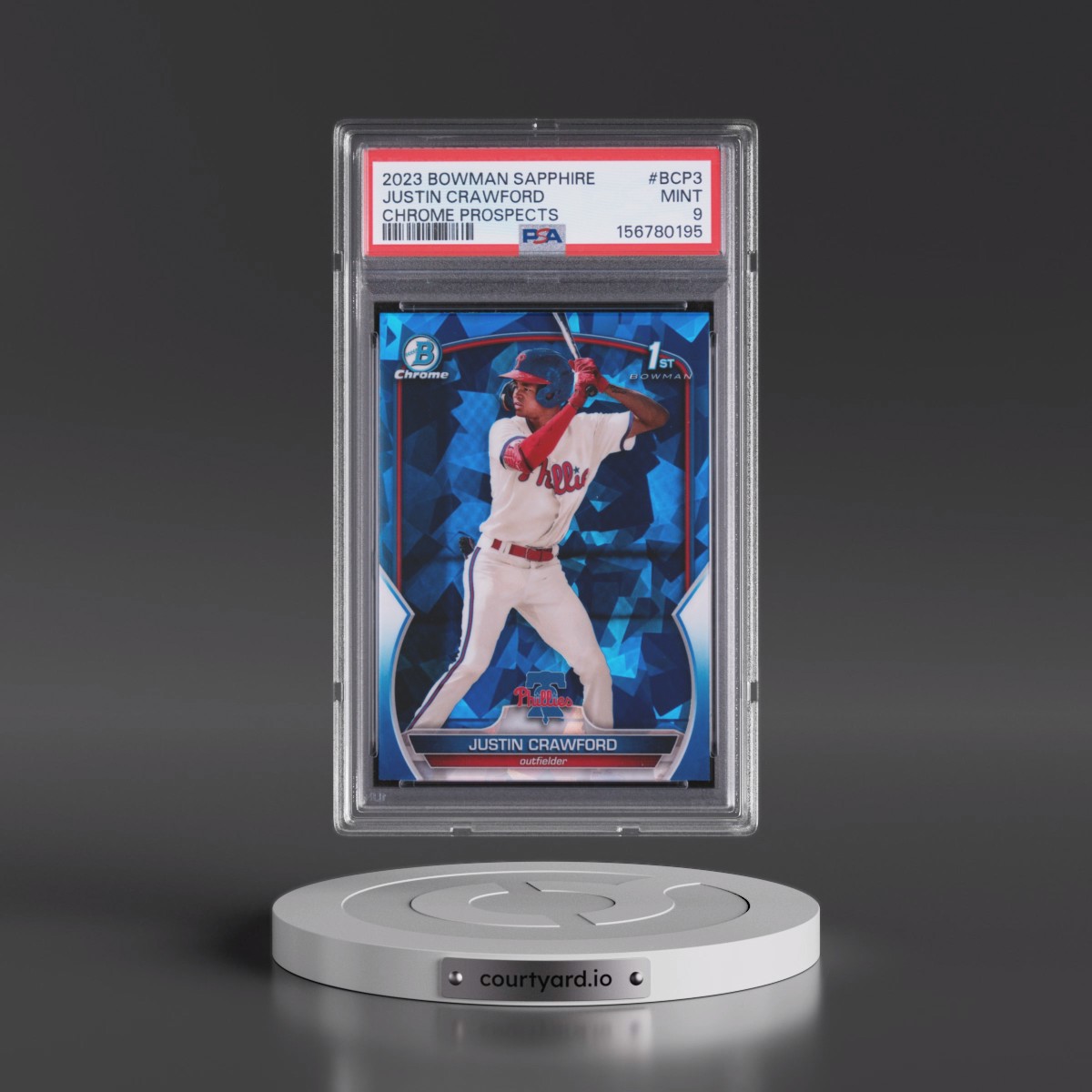 2023 Bowman Sapphire Edition Chrome Prospects #BCP3 Justin Crawford (PSA 9 MINT)