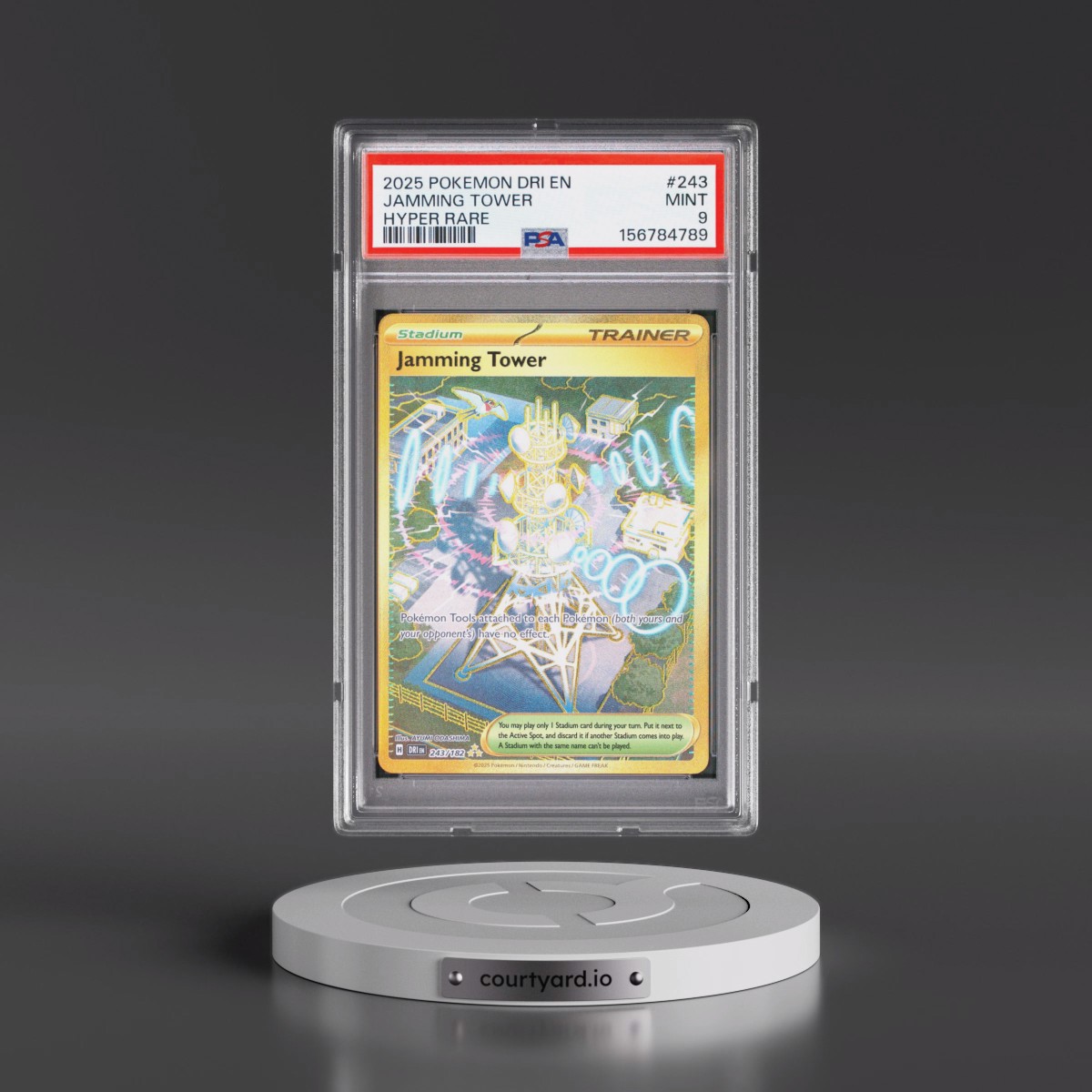 2025 Pokémon Dri EN-Destined Rivals #243 Jamming Tower - Hyper Rare (PSA 9 MINT)