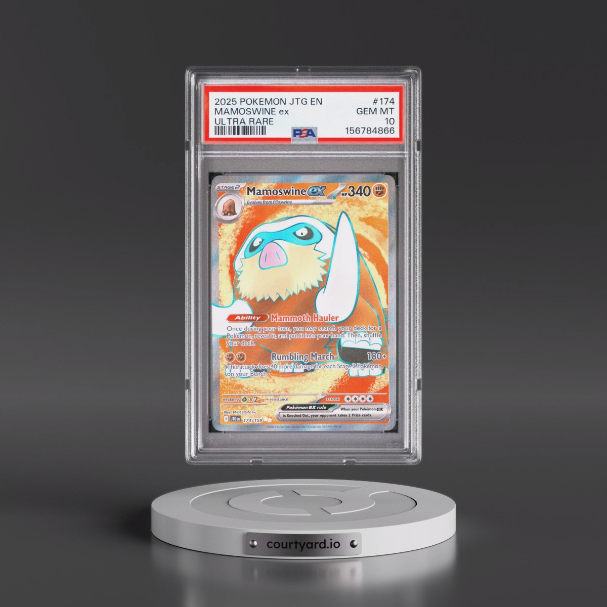 2025 Pokémon Jtg EN-Journey Together #174 Mamoswine EX - Holo Ultra Rare (PSA 10 GEM MINT)