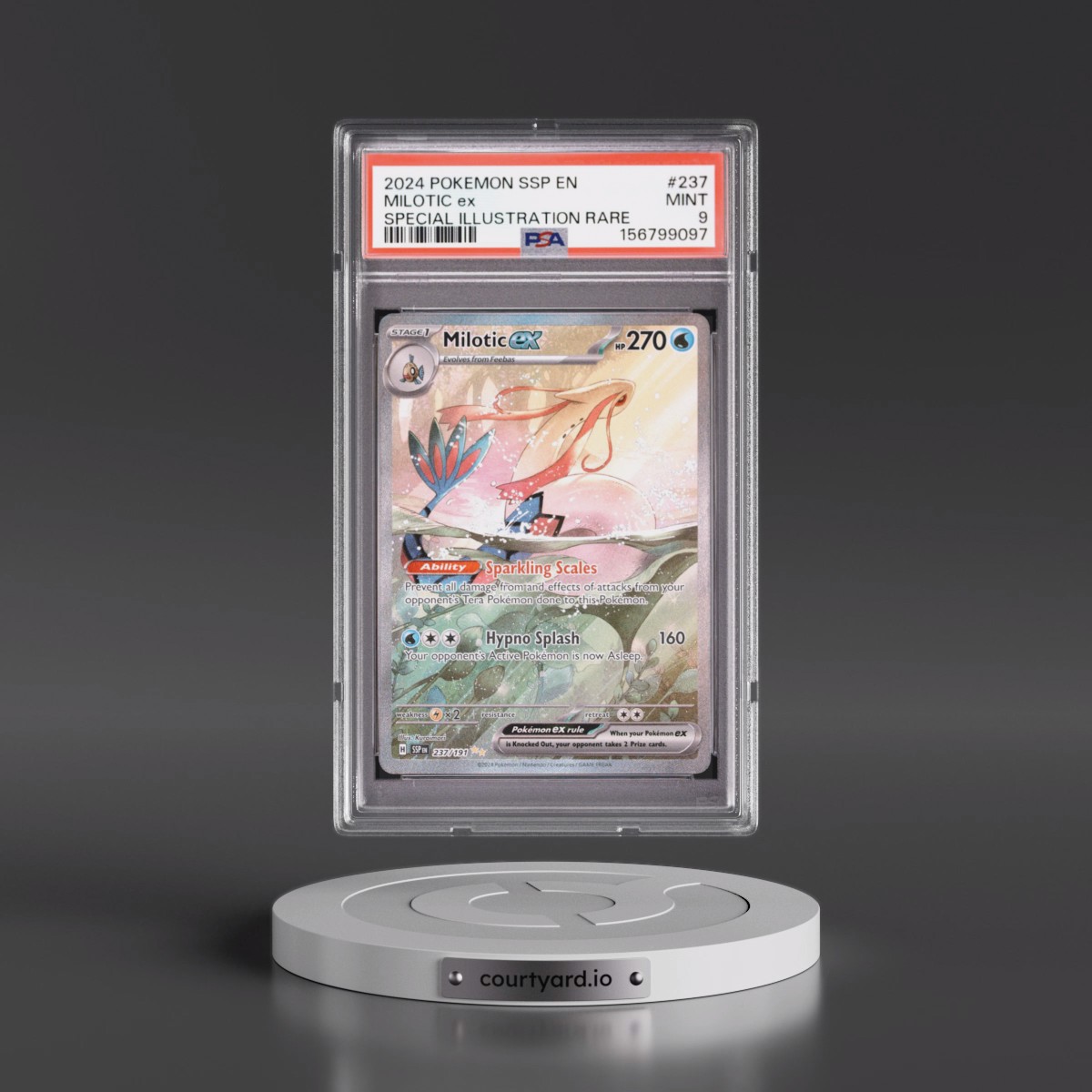 2024 Pokémon Ssp EN-Surging Sparks #237 Milotic EX - Holo Special Illustration Rare (PSA 9 MINT)