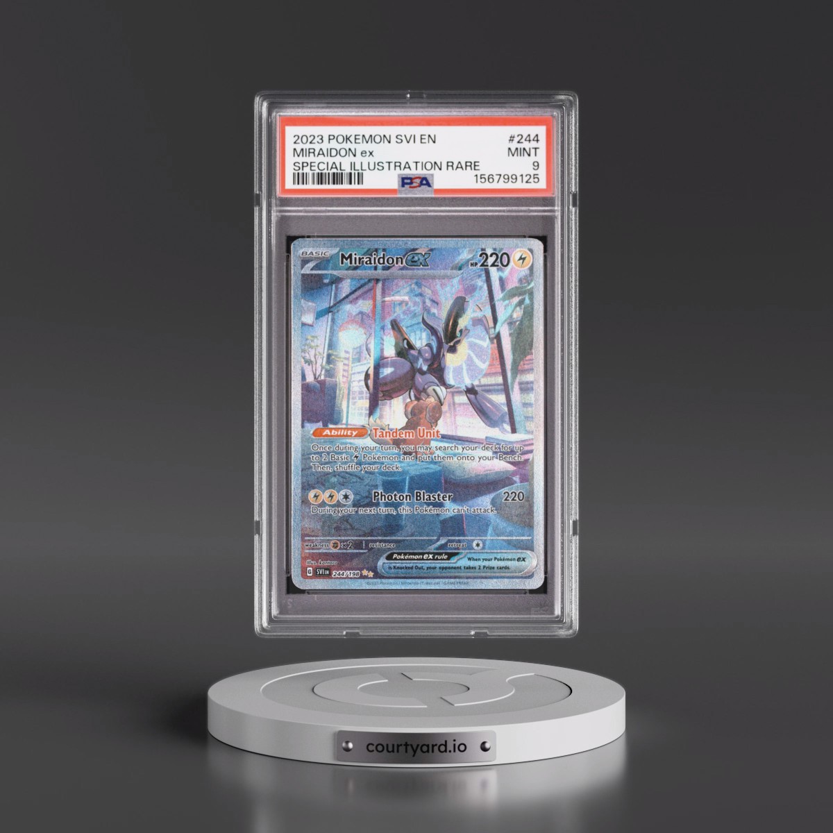 2023 Pokémon Svi EN-Scarlet & Violet #244 Miraidon EX - Holo Special Illustration Rare (PSA 9 MINT)