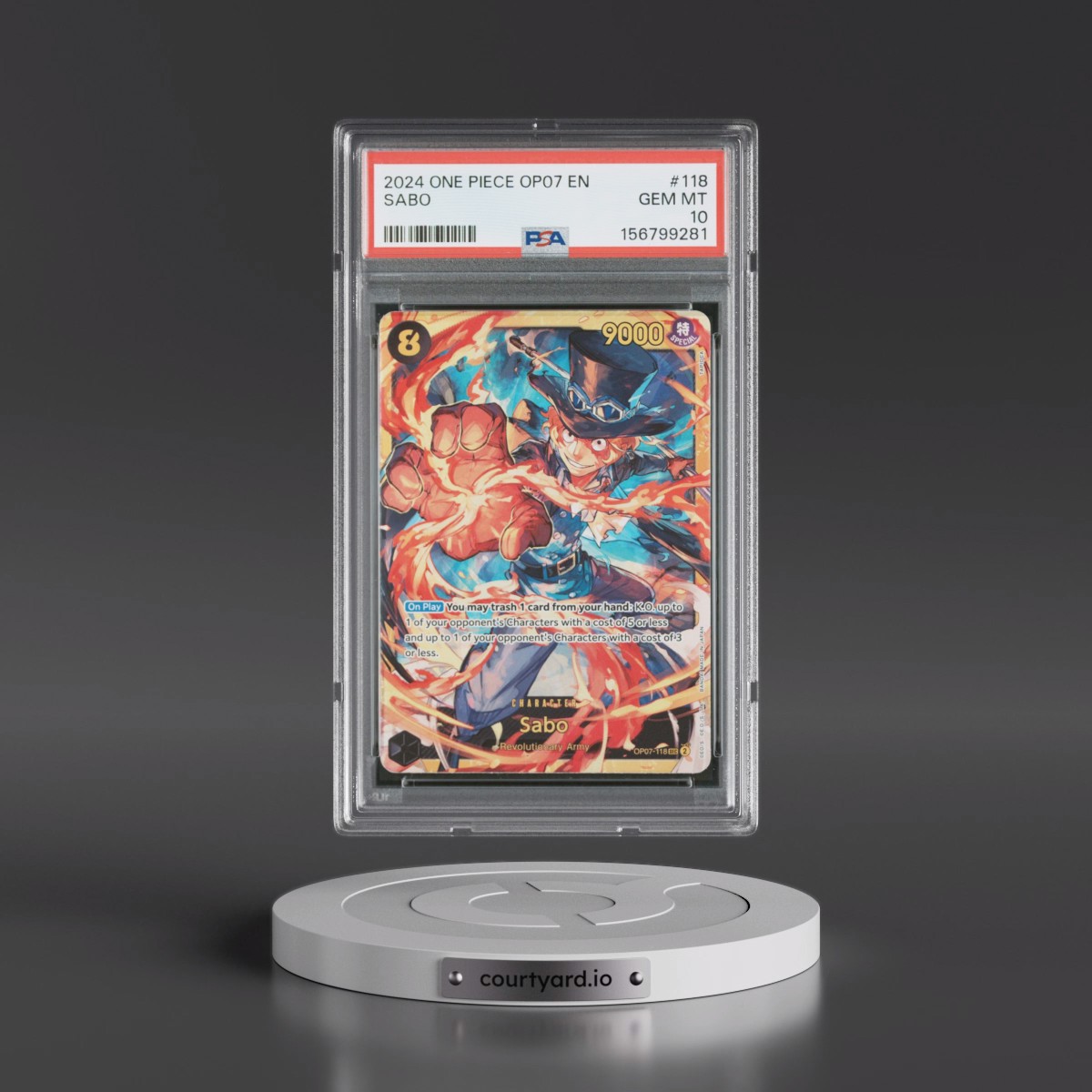 2024 One Piece OP07-500 Years in the Future #118 Sabo (PSA 10 GEM MINT)
