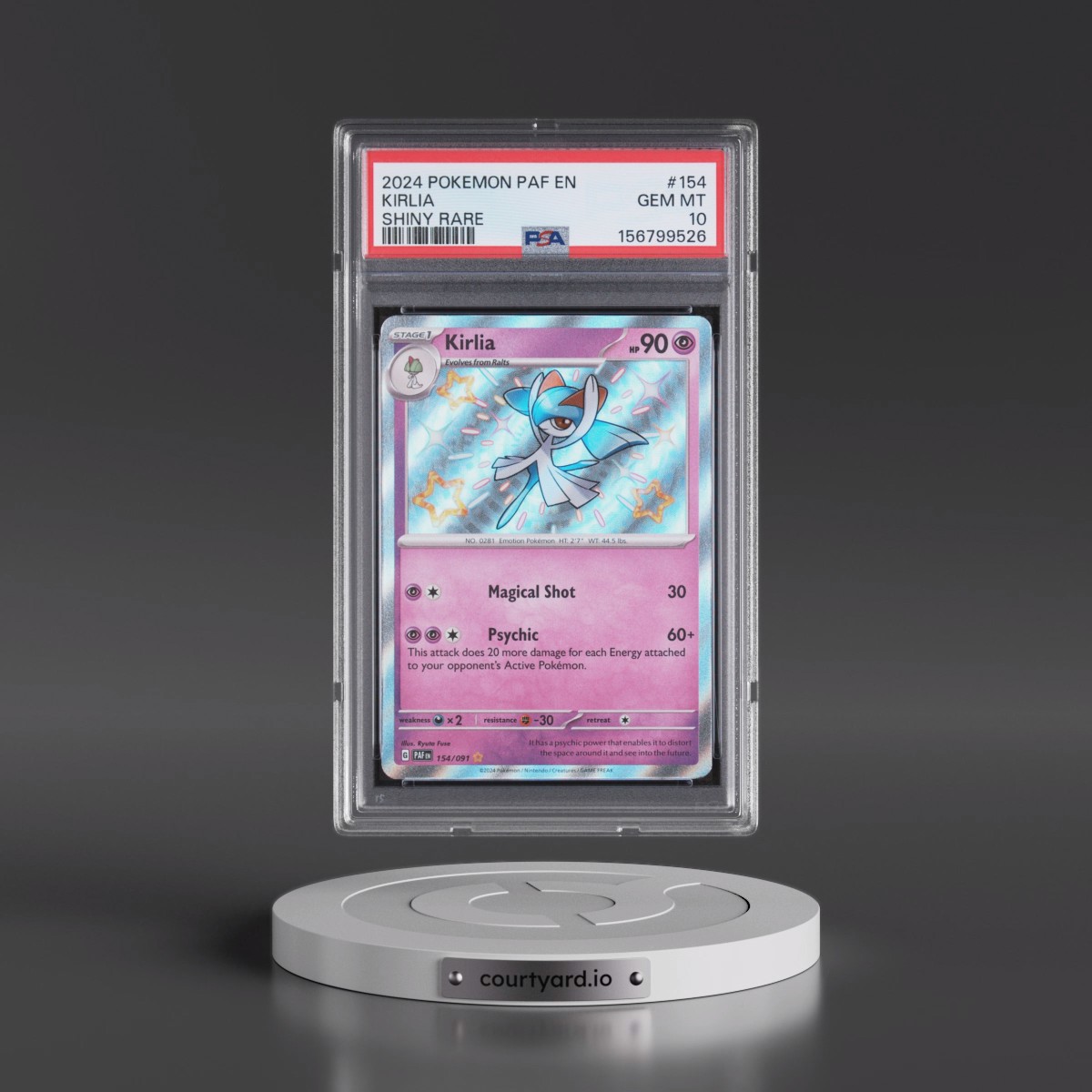 2024 Pokémon Paf EN-Paldean Fates #154 Kirlia - Shiny Rare (PSA 10 GEM MINT)