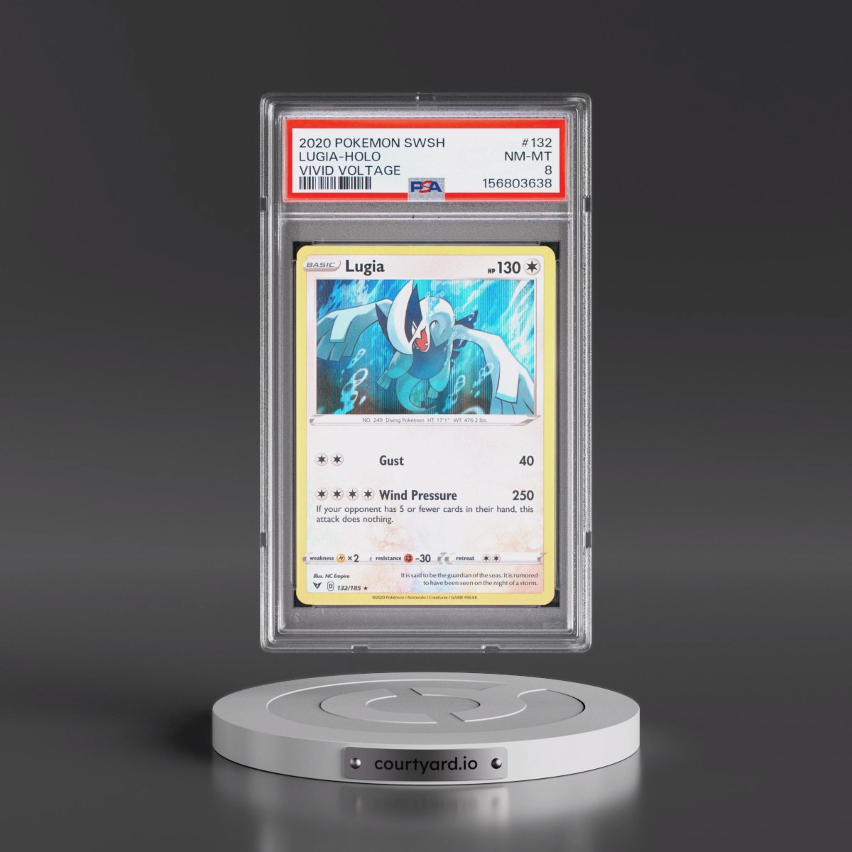 2020 Pokémon Sword & Shield Vivid Voltage #132 Lugia - Holo (PSA 8 NM-MT)