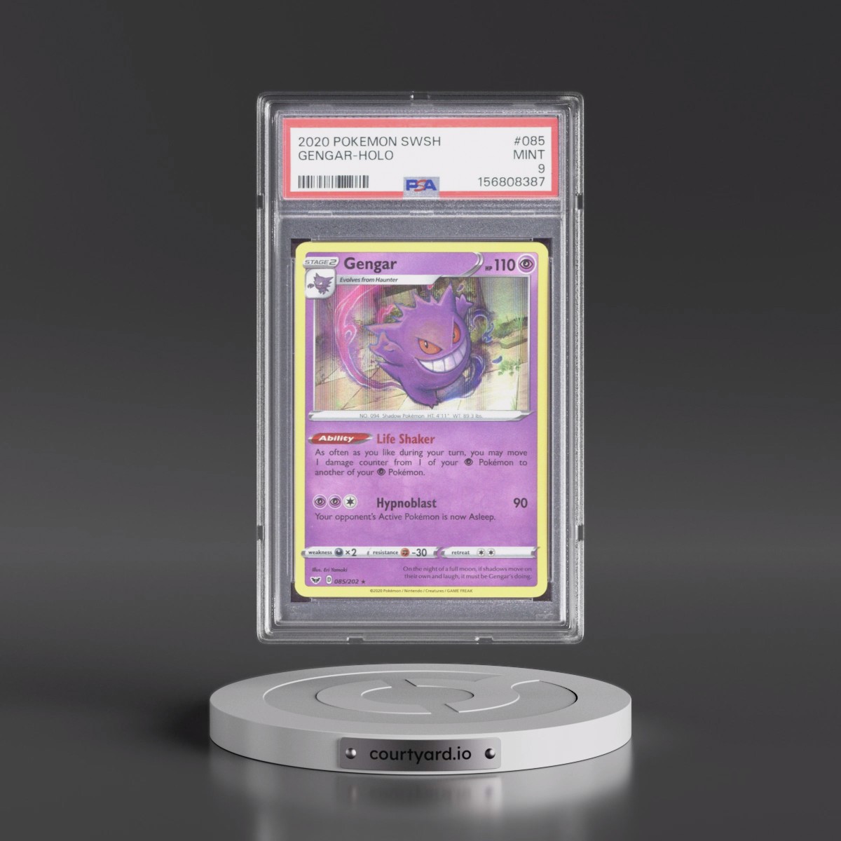 2020 Pokémon Sword & Shield #085 Gengar - Holo (PSA 9 MINT)