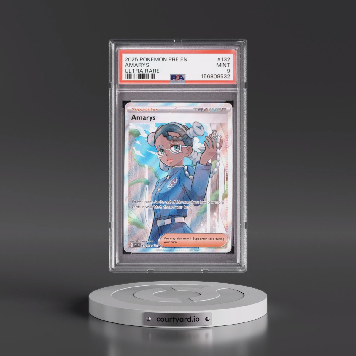 2025 Pokémon Pre EN-Prismatic Evolutions #132 Amarys - Ultra Rare (PSA 9 MINT)