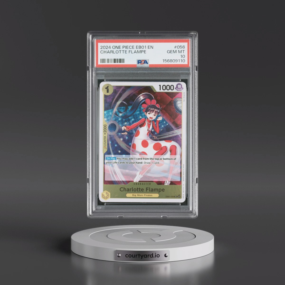 2024 One Piece EB01-Extra Booster -Memorial Collection #056 Charlotte Flampe (PSA 10 GEM MINT)