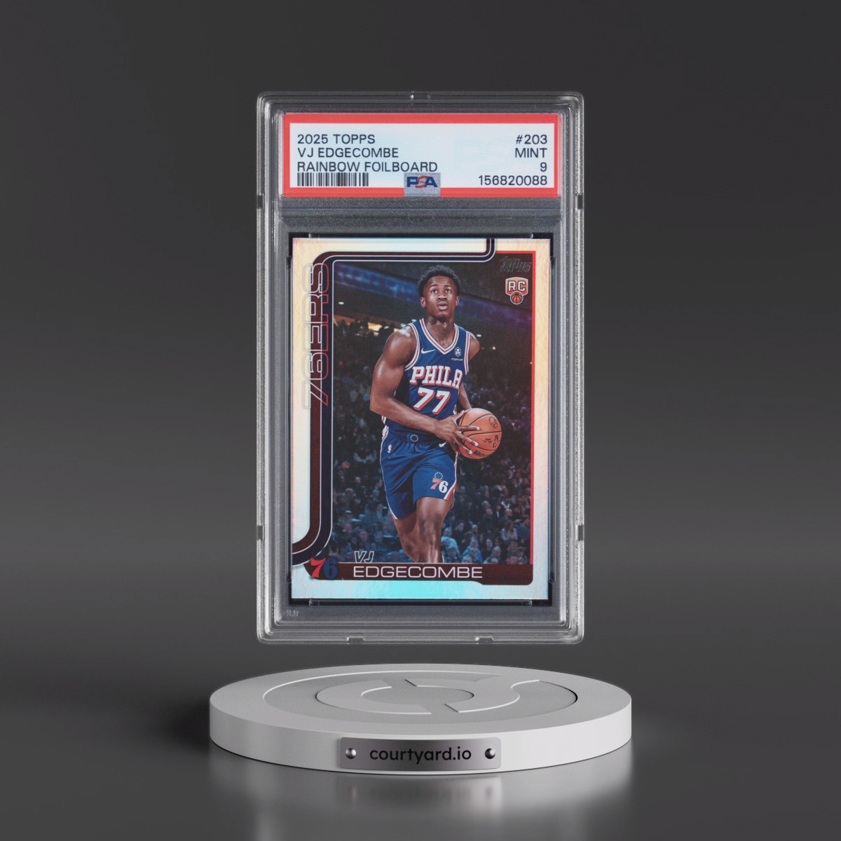 2025 Topps #203 VJ Edgecombe - Rainbow Foilboard (PSA 9 MINT)