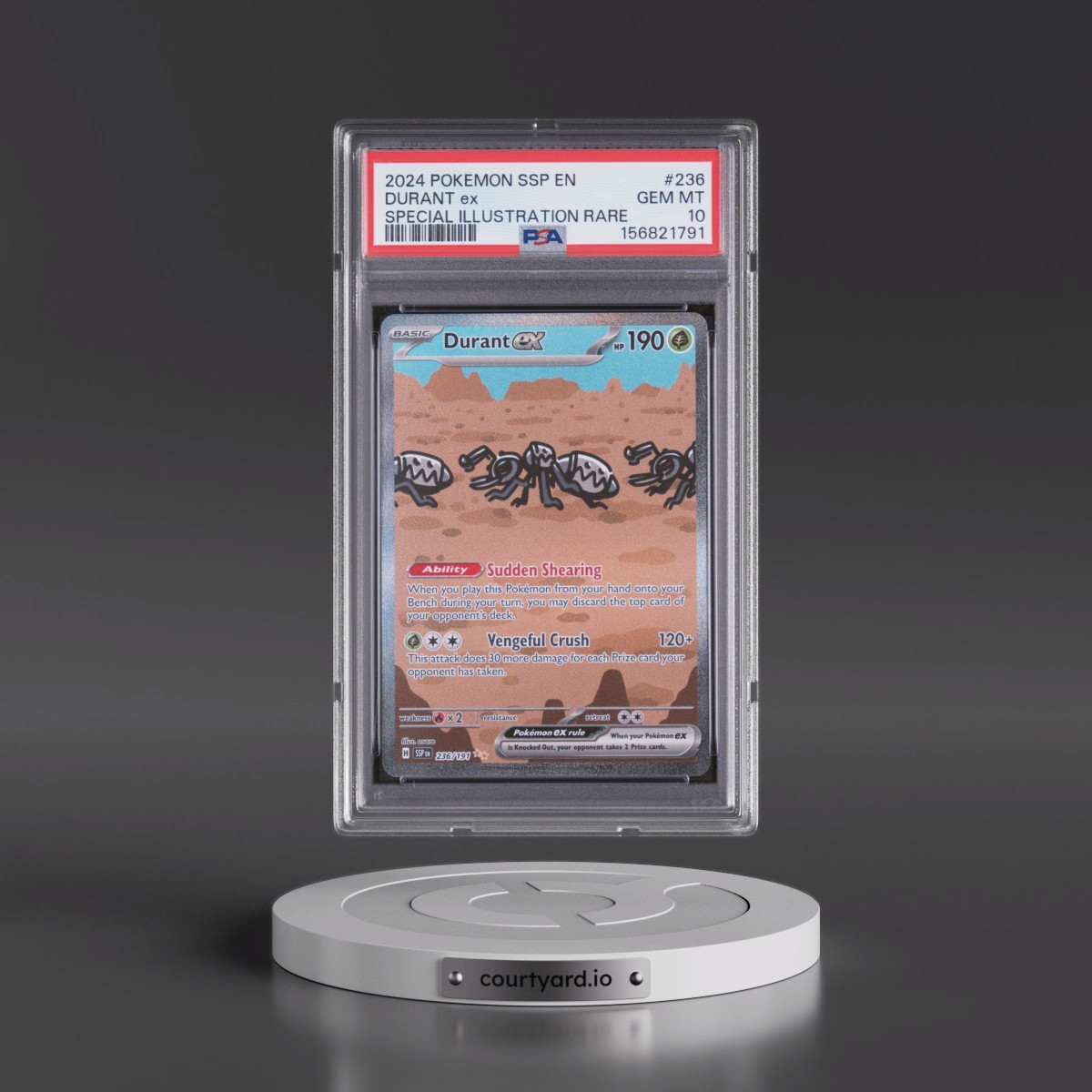 2024 Pokémon Ssp EN-Surging Sparks #236 Durant EX - Holo Special Illustration Rare (PSA 10 GEM MINT)