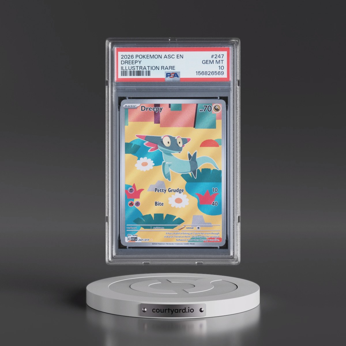 2026 Pokémon Asc EN-Ascended Heroes #247 Dreepy - Illustration Rare (PSA 10 GEM MINT)