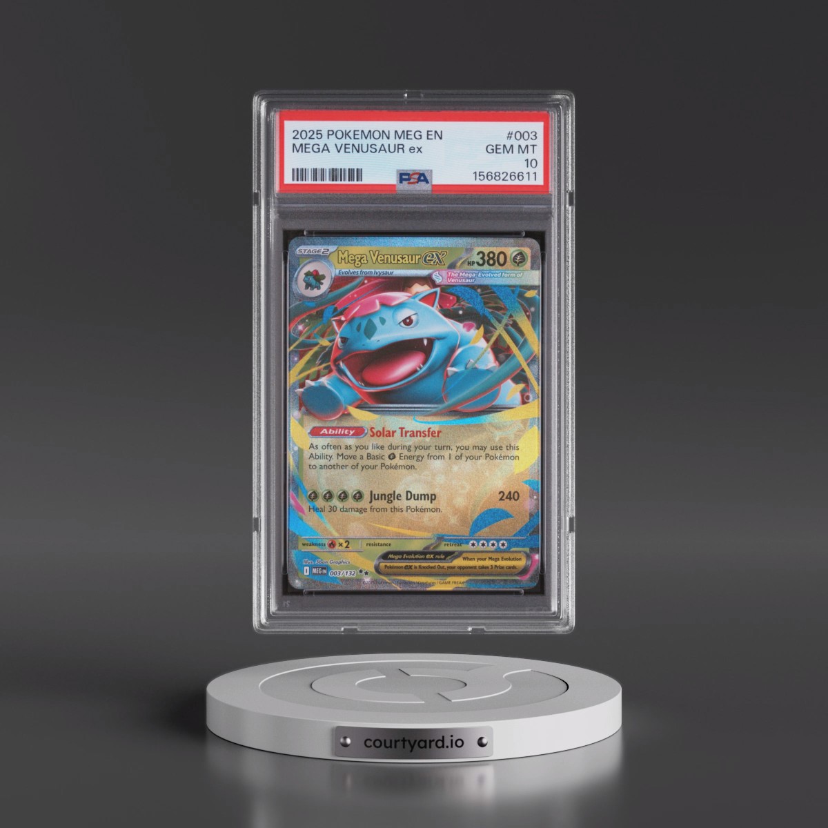 2025 Pokémon Meg EN-Mega Evolution #003 Mega Venusaur EX - Holo (PSA 10 GEM MINT)