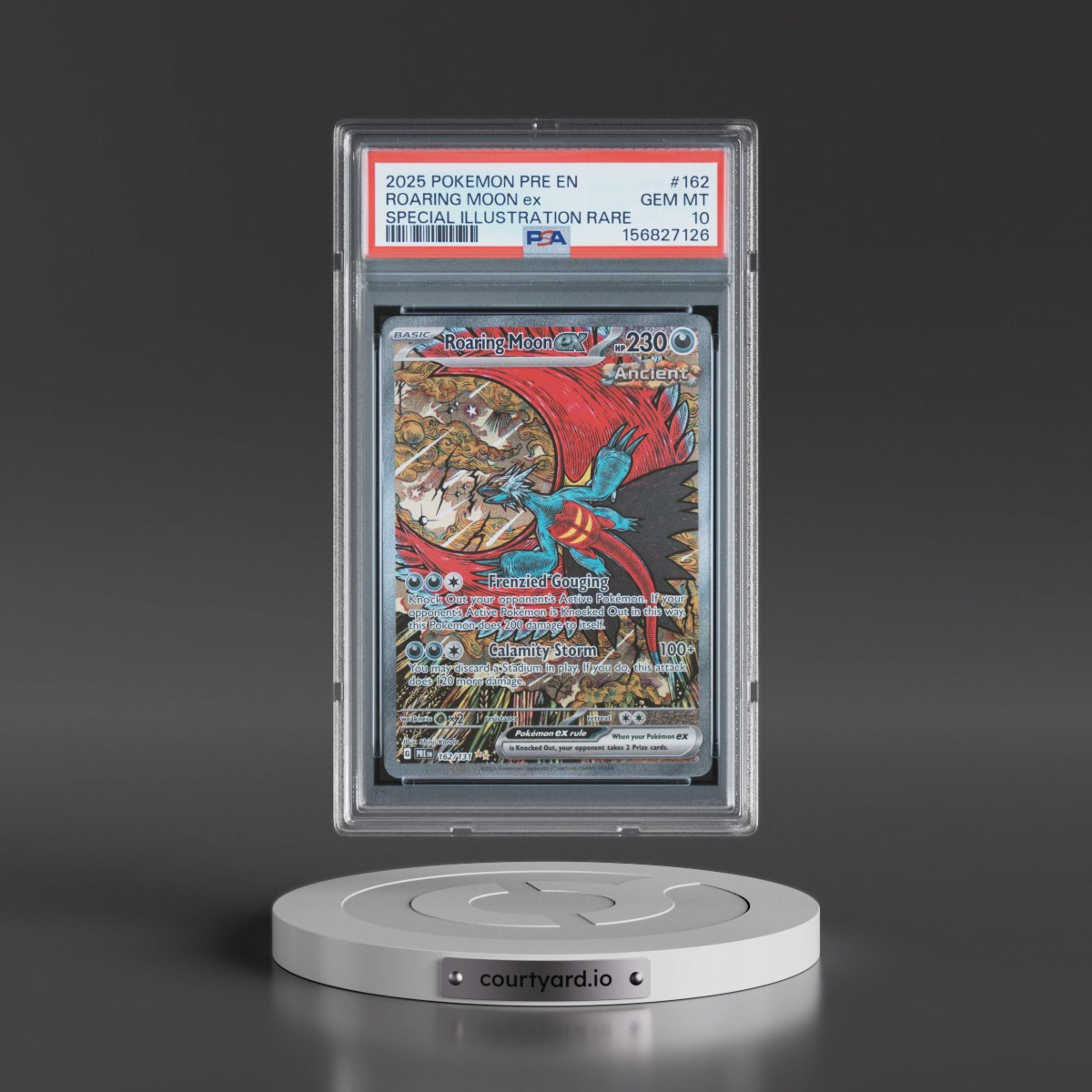 2025 Pokémon Pre EN-Prismatic Evolutions #162 Roaring Moon EX - Holo Special Illustration Rare (PSA 10 GEM MINT)