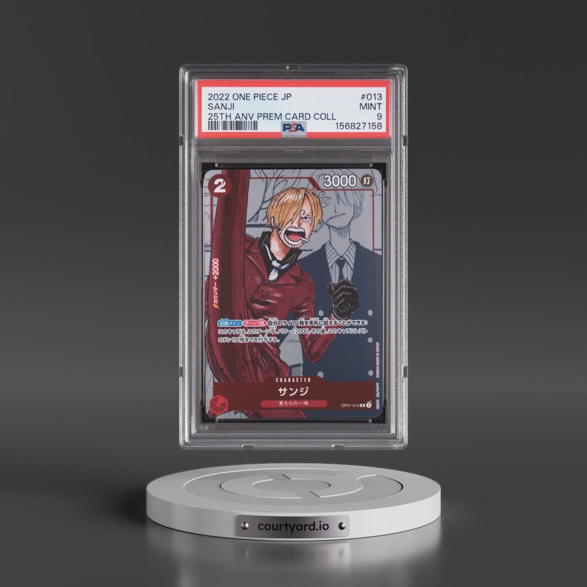 2022 One Piece Japanese 25th Anniversary Premium Card Collection #013 Sanji (PSA 9 MINT)