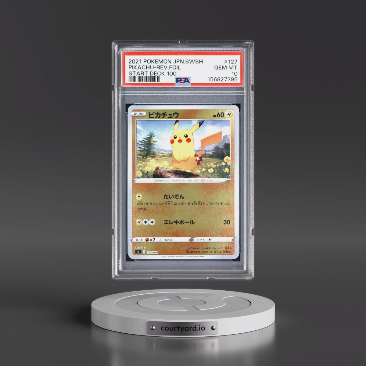 2021 Pokémon Sword & Shield Start Deck 100 #127 Pikachu - Reverse Foil (PSA 10 GEM MINT)