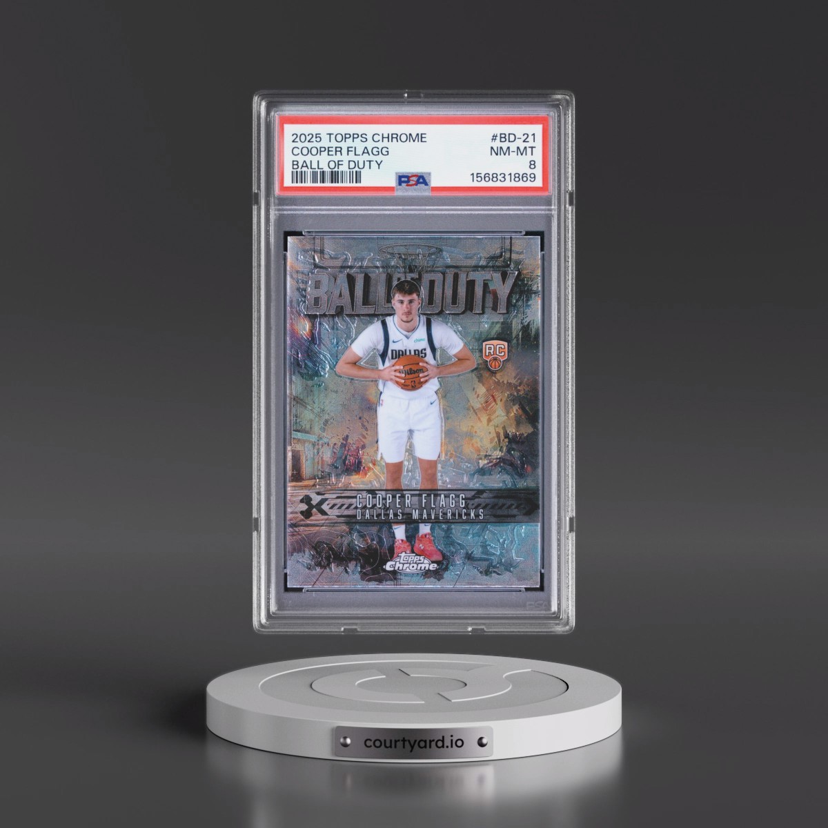 2025 Topps Chrome Ball of Duty #BD-21 Cooper Flagg (PSA 8 NM-MT)