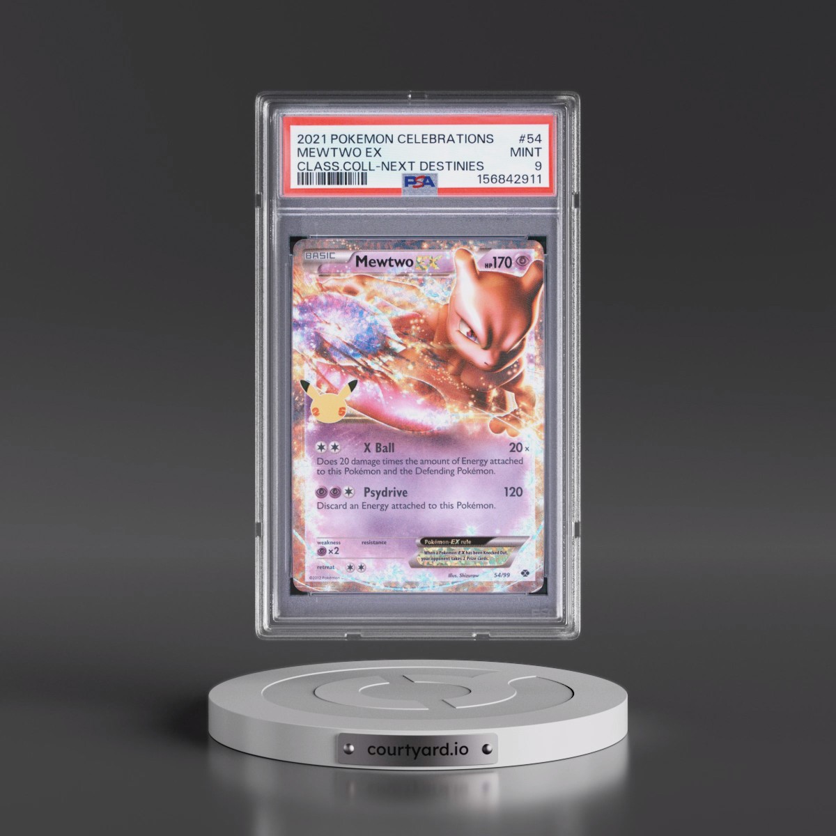 2021 Pokémon Celebrations Classic Collection #54 Mewtwo EX - Holo (PSA 9 MINT)