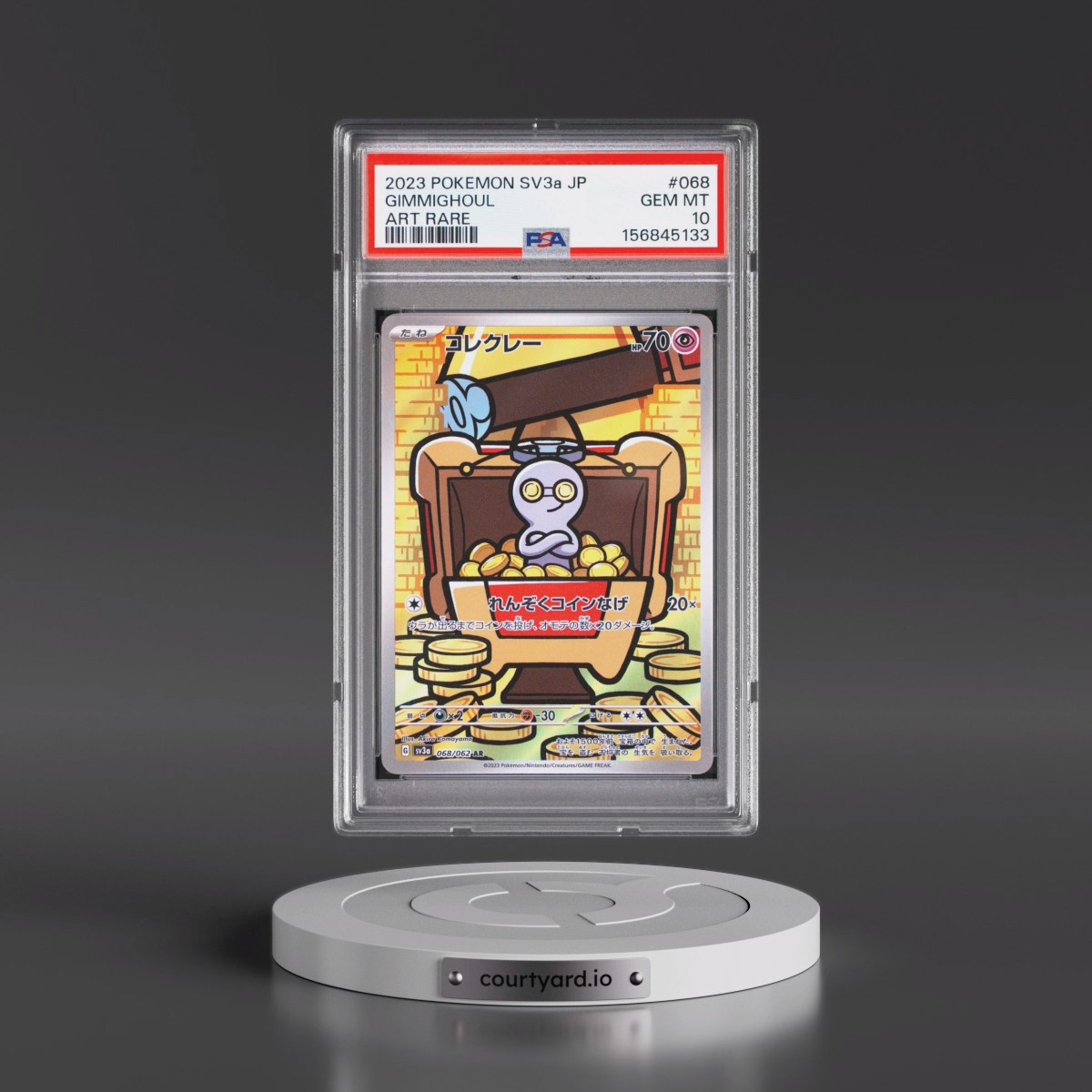 2023 Pokémon Sv3a-Raging Surf #068 Gimmighoul - Art Rare (PSA 10 GEM MINT)