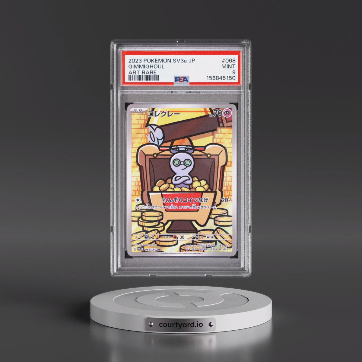 2023 Pokémon Sv3a-Raging Surf #068 Gimmighoul - Art Rare (PSA 9 MINT)