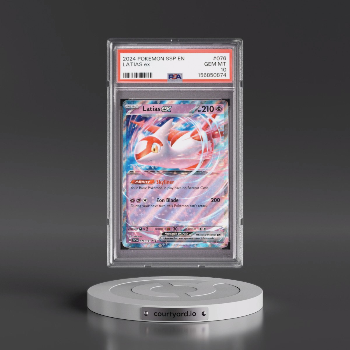 2024 Pokémon Ssp EN-Surging Sparks #076 Latias EX - Holo (PSA 10 GEM MINT)