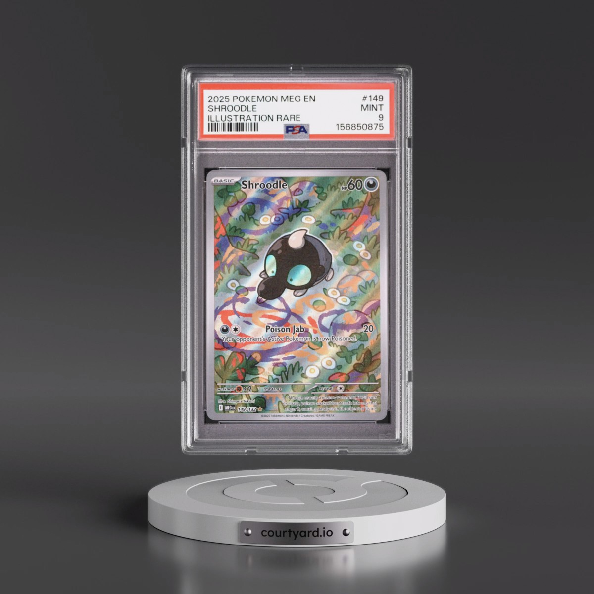 2025 Pokémon Meg EN-Mega Evolution #149 Shroodle - Illustration Rare (PSA 9 MINT)