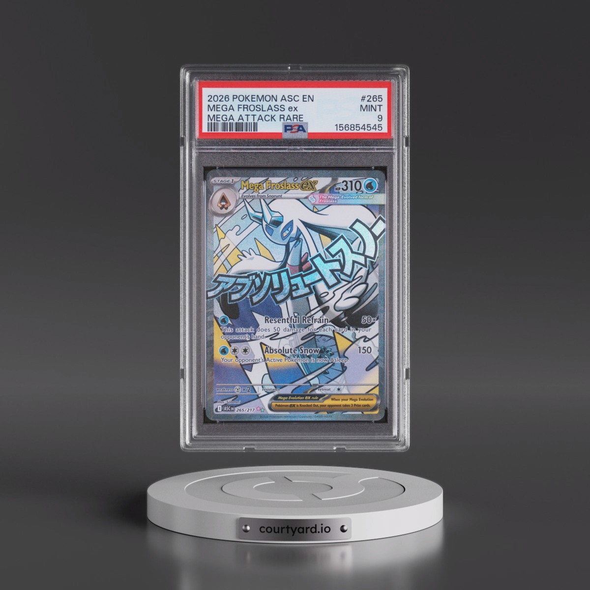 2026 Pokémon Asc EN-Ascended Heroes #265 Mega Froslass EX - Holo Mega Attack Rare (PSA 9 MINT)