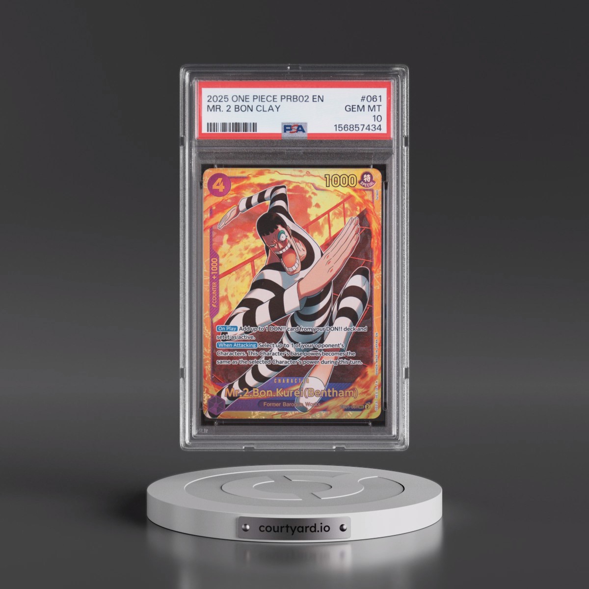 2025 One Piece PRB02-Premium Booster -One Piece Card the Best- Vol.2 #061 Mr. 2 Bon Clay (PSA 10 GEM MINT)