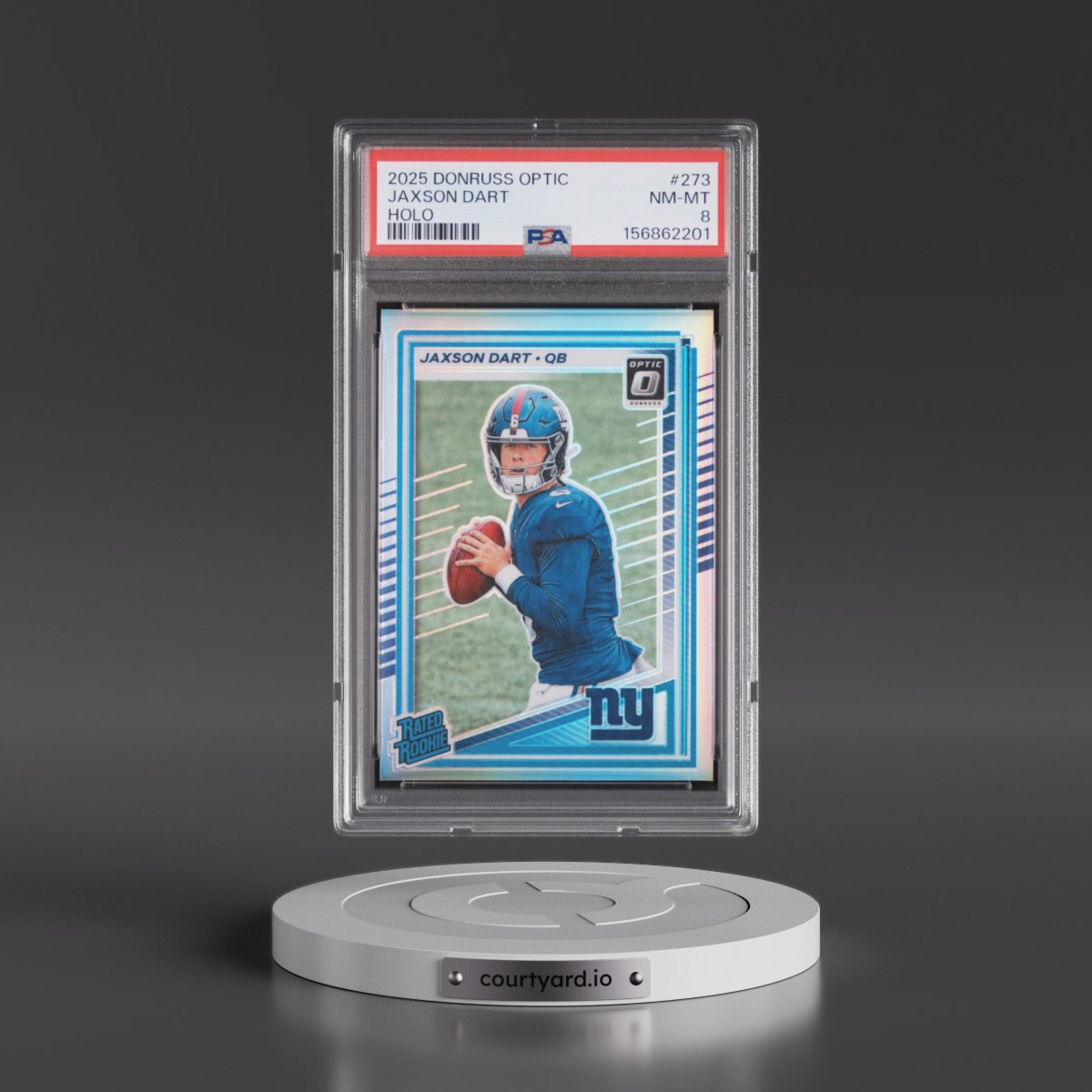 2025 Panini Donruss Optic #273 Jaxson Dart - Holo (PSA 8 NM-MT)