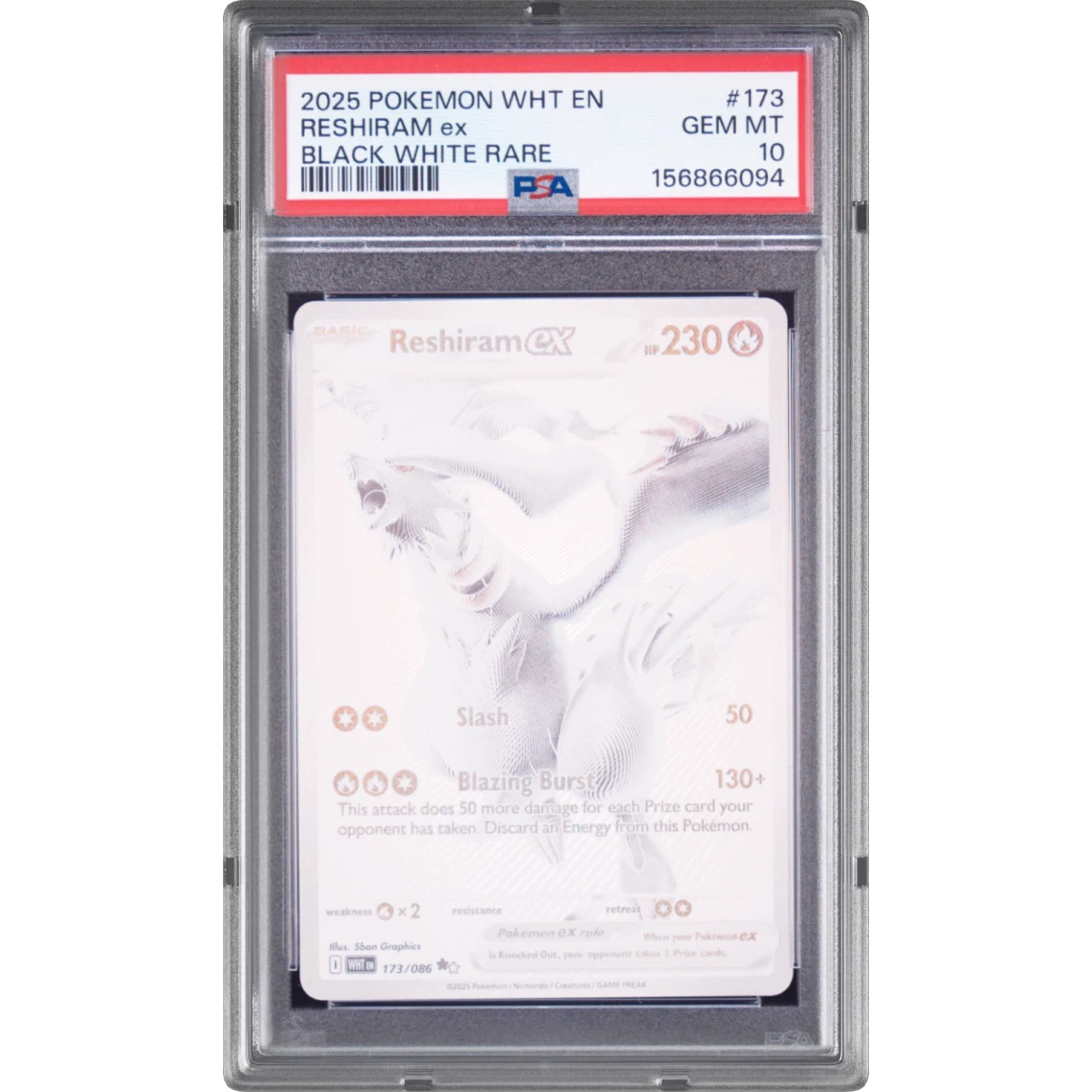 Reshiram EX card artwork