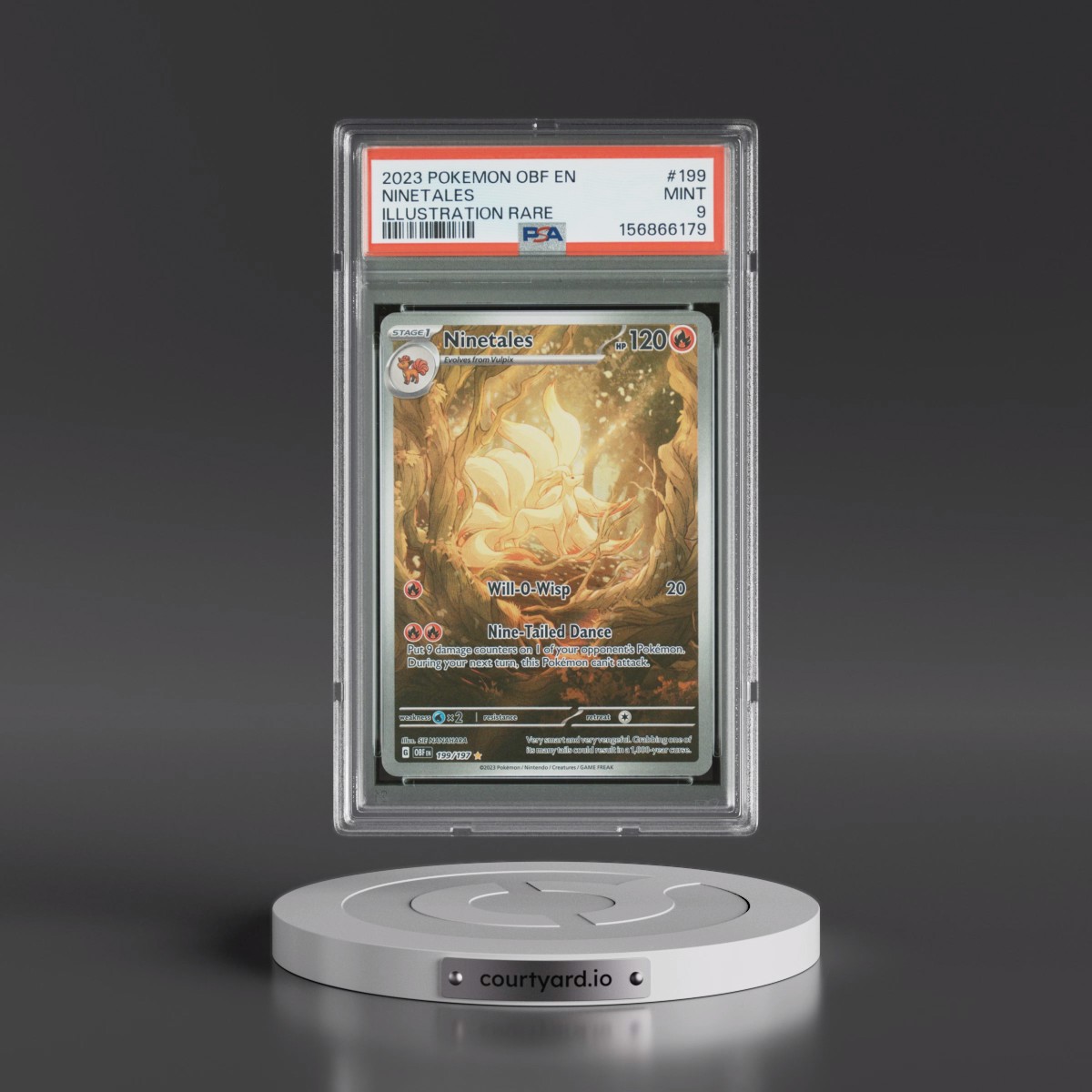 2023 Pokémon Obf EN-Obsidian Flames #199 Ninetales - Illustration Rare (PSA 9 MINT)