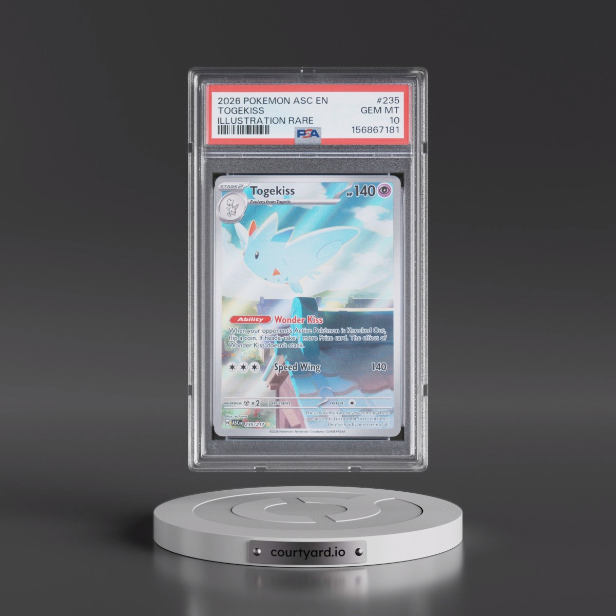 2026 Pokémon Asc EN-Ascended Heroes #235 Togekiss - Illustration Rare (PSA 10 GEM MINT)