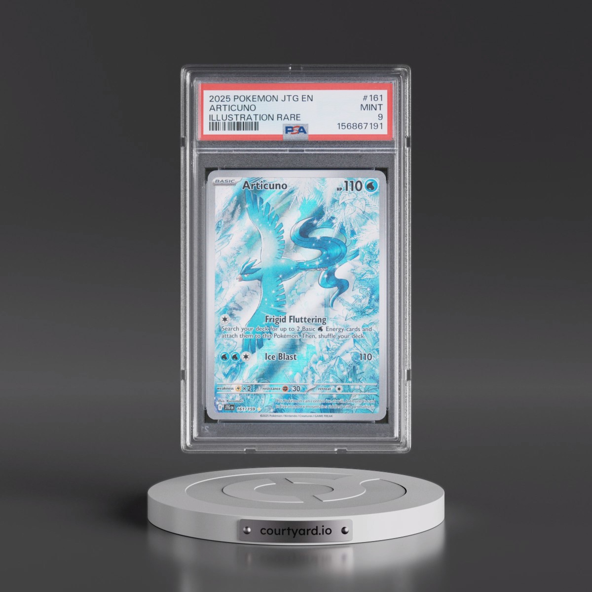 2025 Pokémon Jtg EN-Journey Together #161 Articuno - Illustration Rare (PSA 9 MINT)